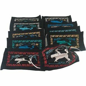 10 Pack of Handmade Embroidered Mexican Fabric Face Masks
